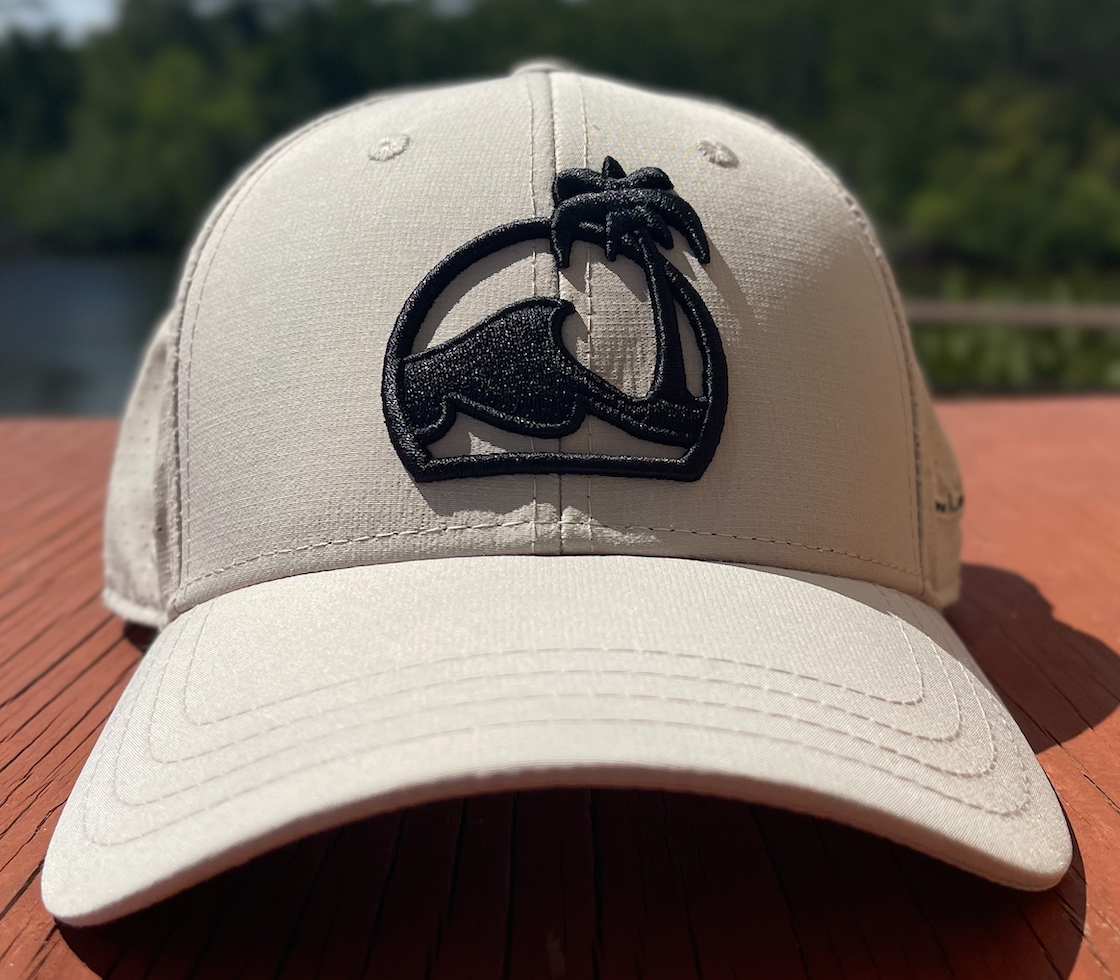 Island Water Sports SPF 50 Wave And Palm Hat Stone/Black OS