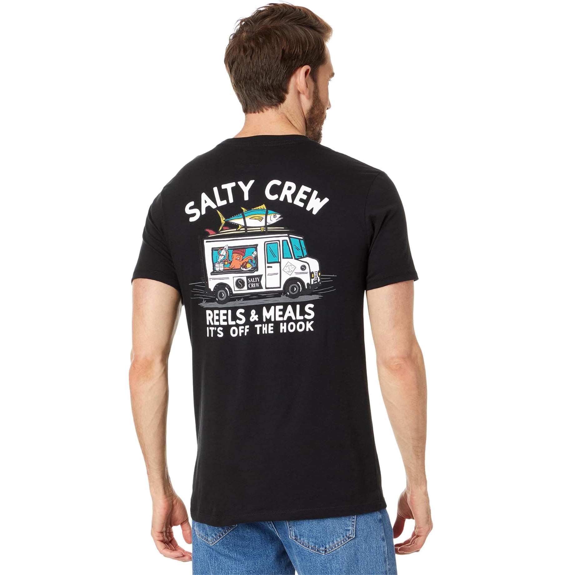 Salty Crew Reels & Meals Tee Black L