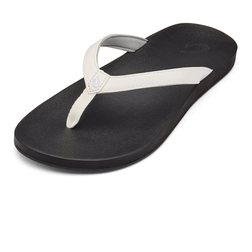 Olukai Puawe Womens Sandal 4R40-White-Black 6