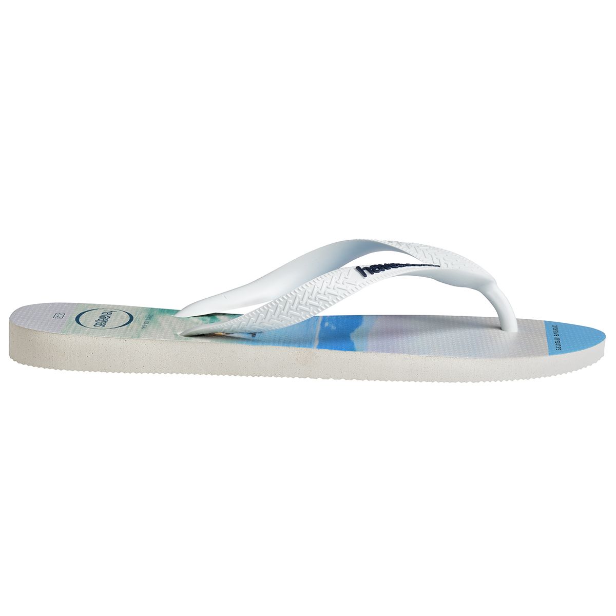 Havaianas Hype Mens Sandal 0175-White-White-Navy Blue 9