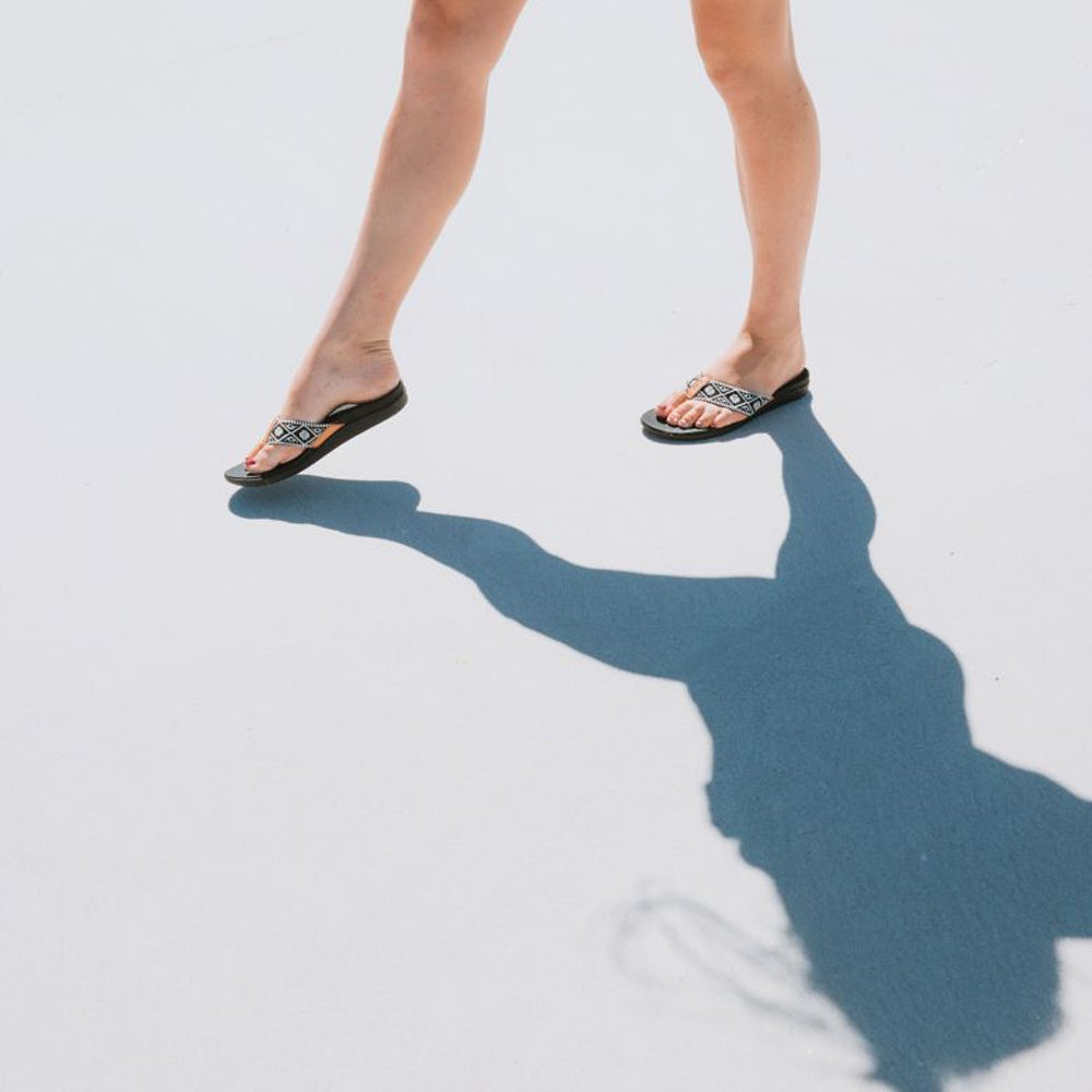 Reef Ortho Woven Womens Sandal BLW-Black-White 6