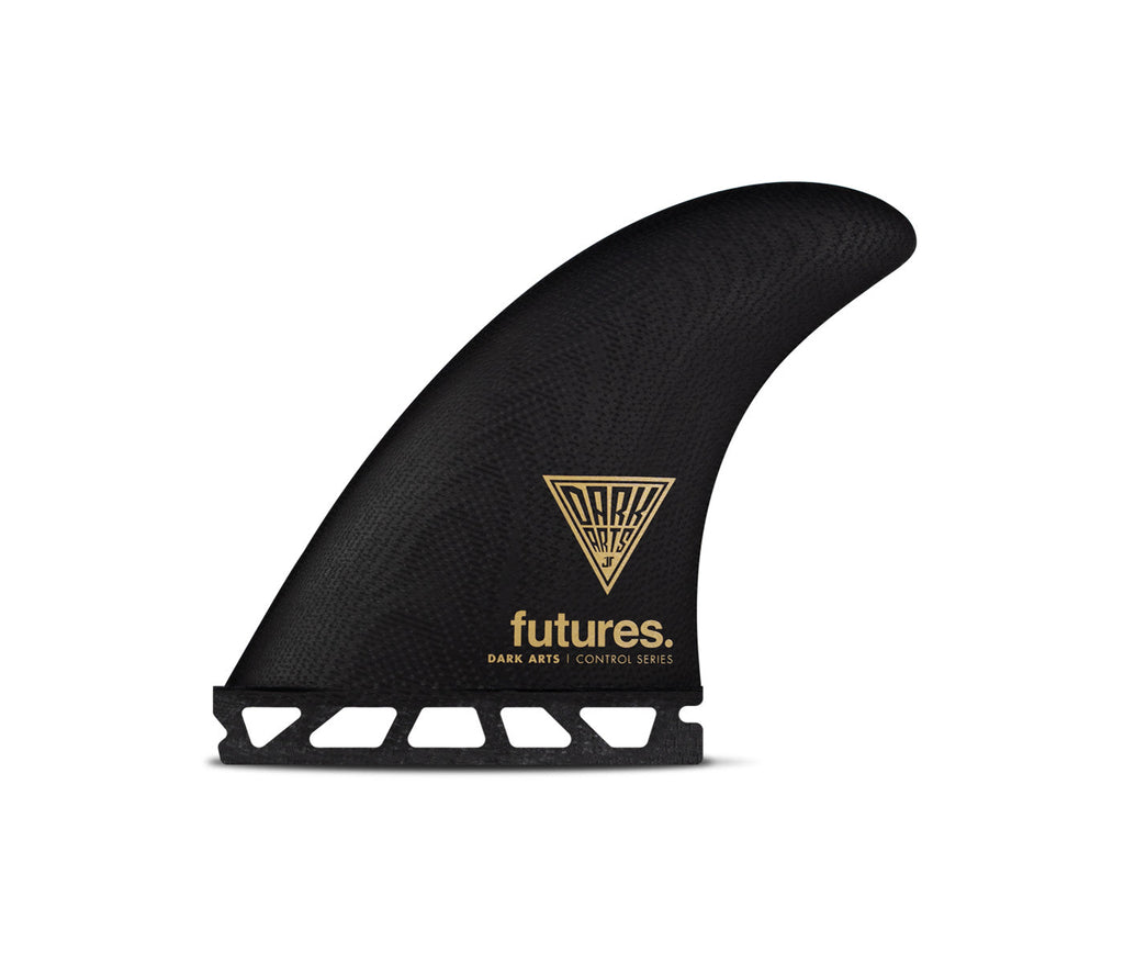 Future Fins Dark Arts Control Series Thruster Set Black-Gold L