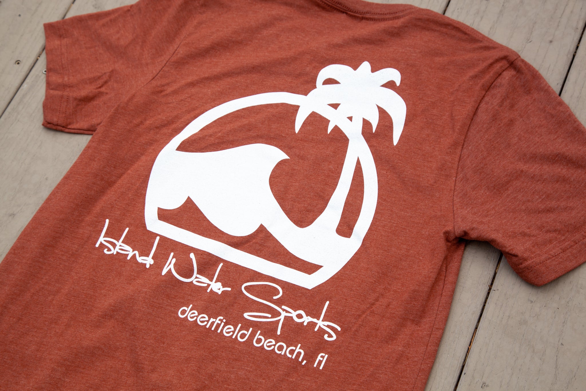 Island Water Sports Script Logo DFB S/S Tee HeatherClay/White XXXL