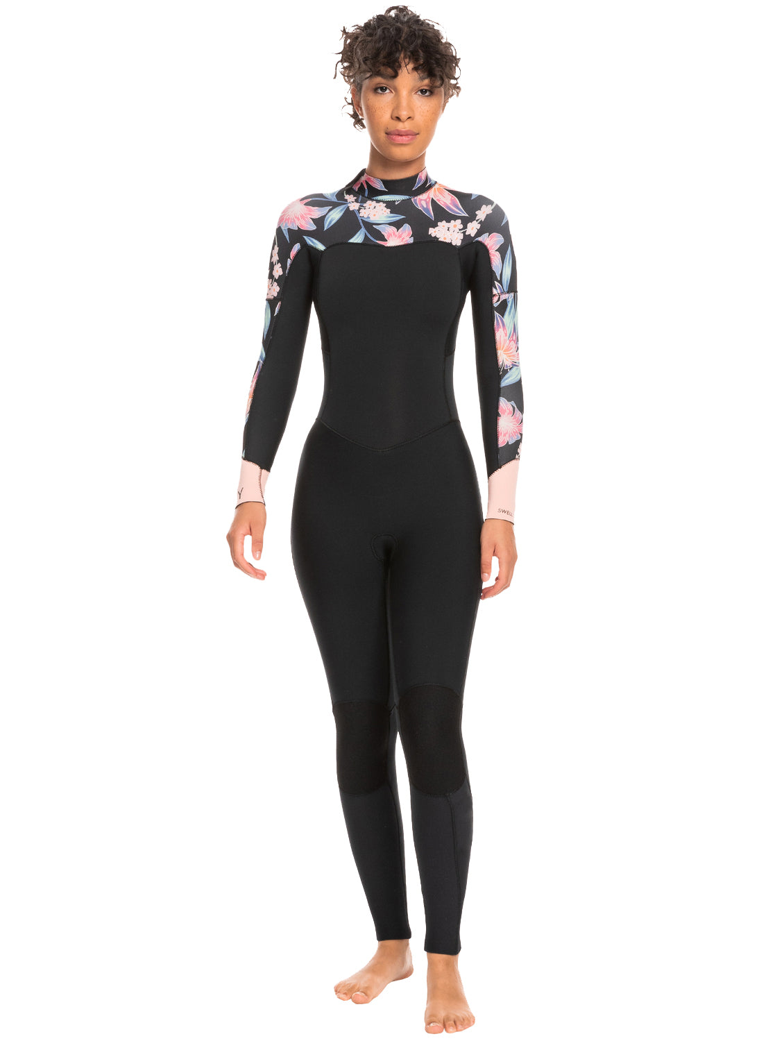 Roxy Swell Series 3/2mm GBS Back Zip Womens Fullsuit KVJ6-Anthracite-Paradise 2