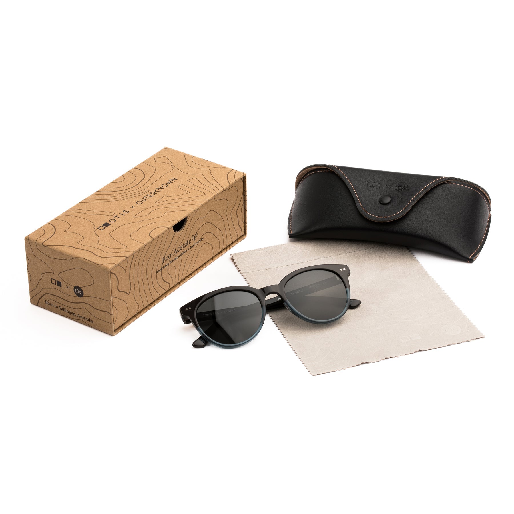 Otis Jazmine Polarized Sunglasses EcoTealBark SmokeyBluePolar