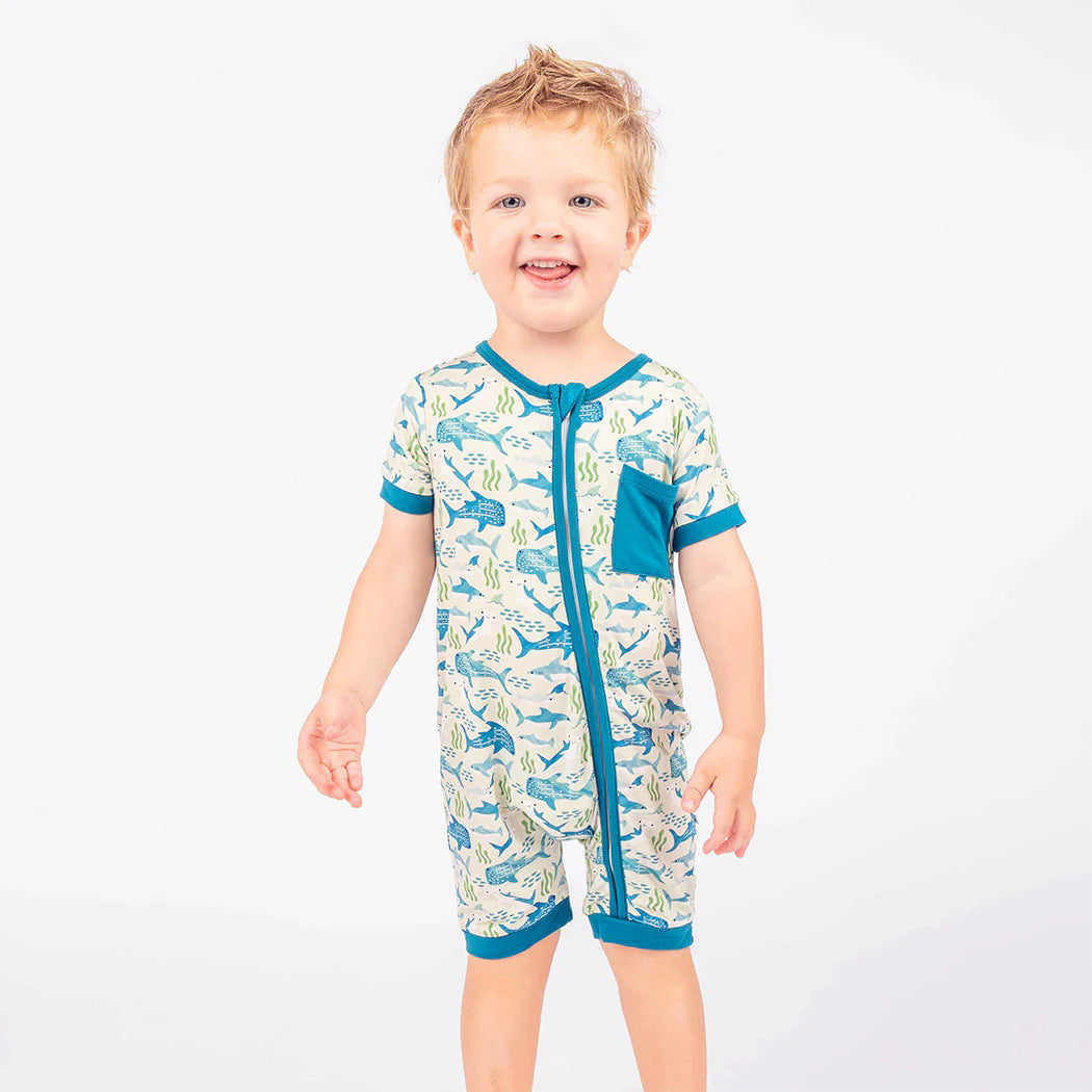 Emerson and Friends Shortie Baby Romper SharkFriends 0-3M