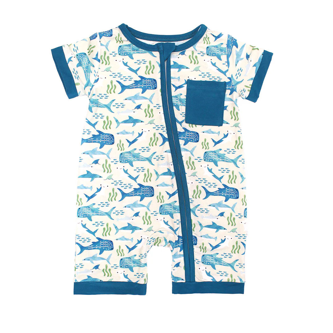 Emerson and Friends Shortie Baby Romper SharkFriends 0-3M