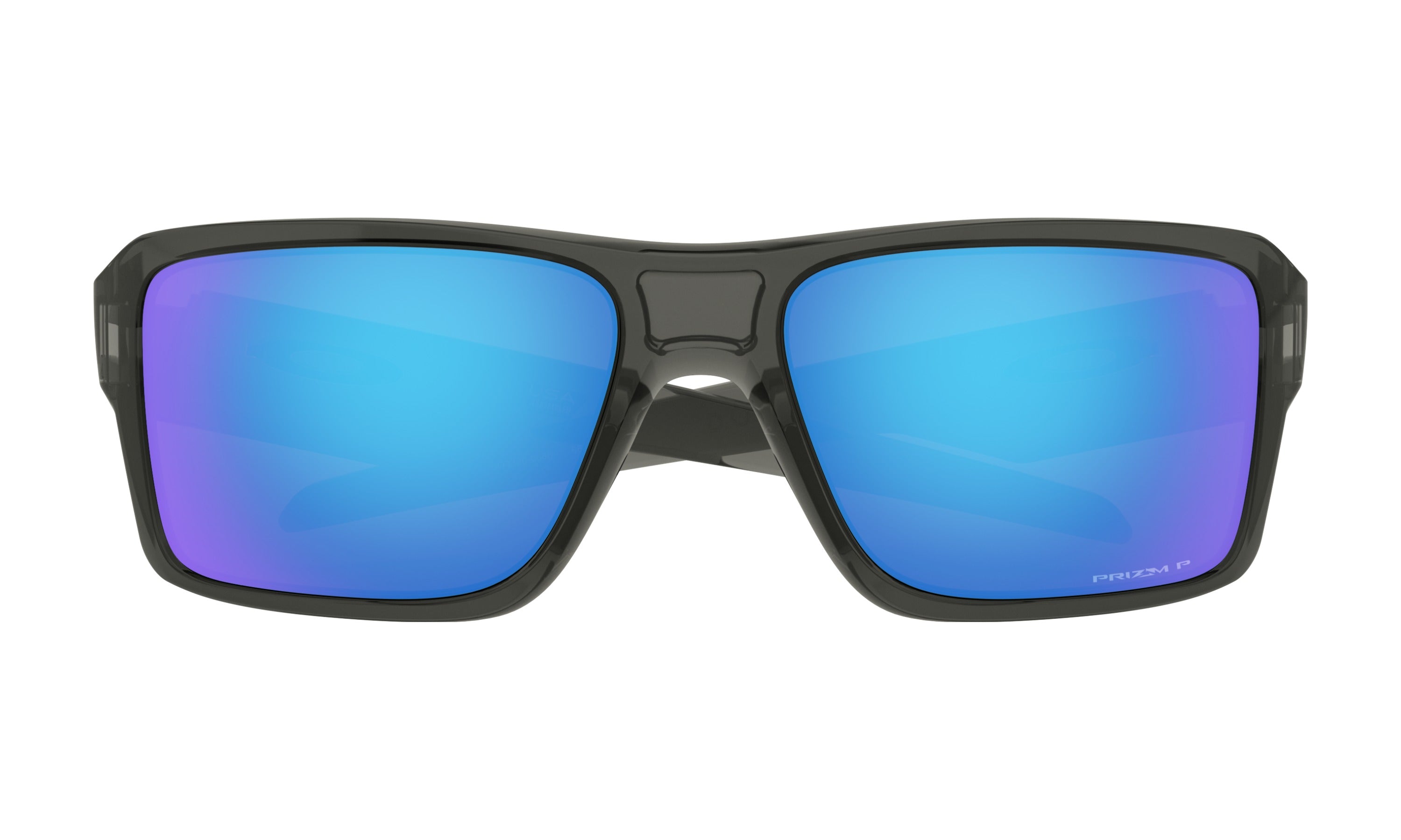 Oakley Double Edge Polarized Sunglasses Grey Smoke Prizm Sapphire Square