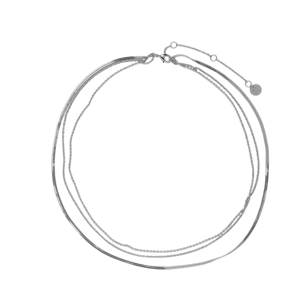 Puravida Layered Chain Choker SILV OS