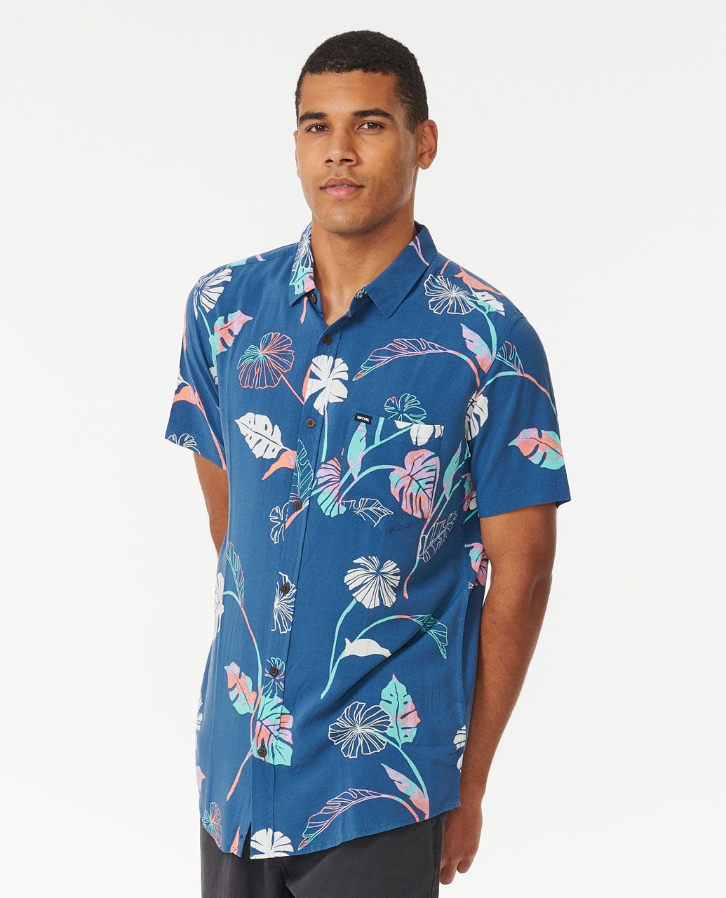 Rip Curl Mod Tropics SS Woven 9741-WashedNavy S