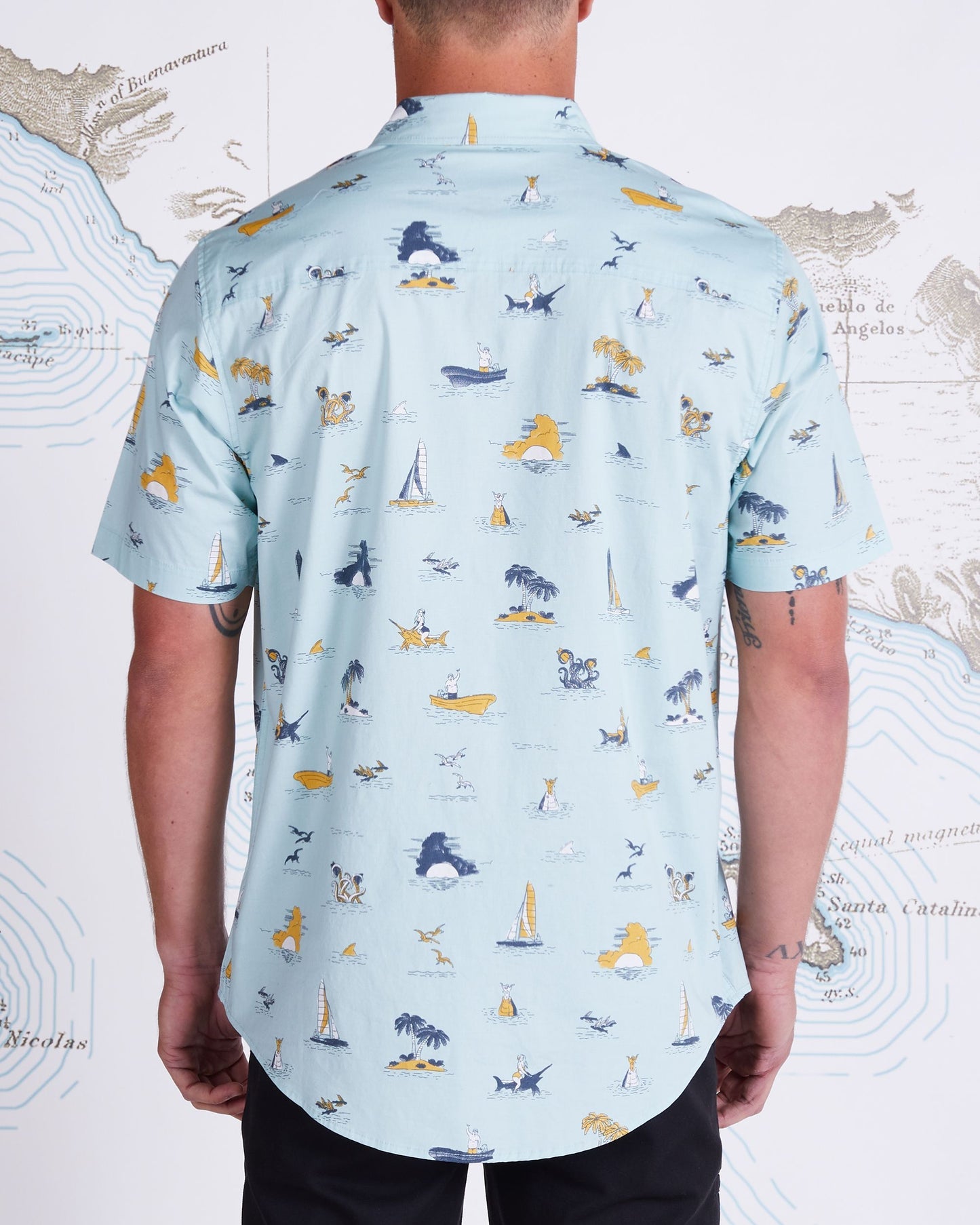 Salty Crew Lay Day S/S Woven Aqua S