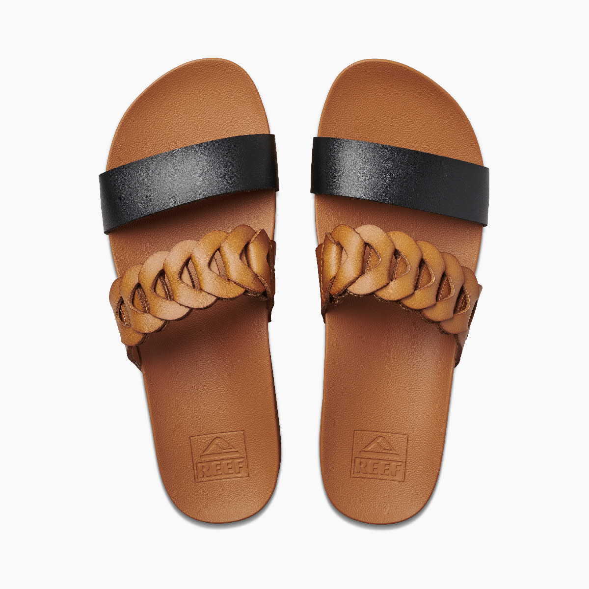 Reef Cushion Vista Hi Twist Womens Sandal Cognac-Black 10