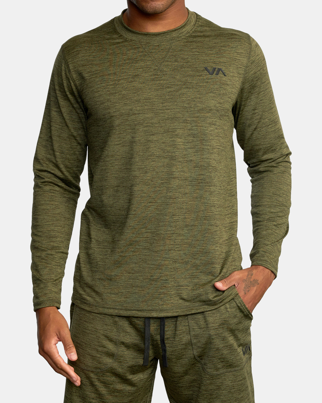RVCA C-ABLE CREW NECK OLV M