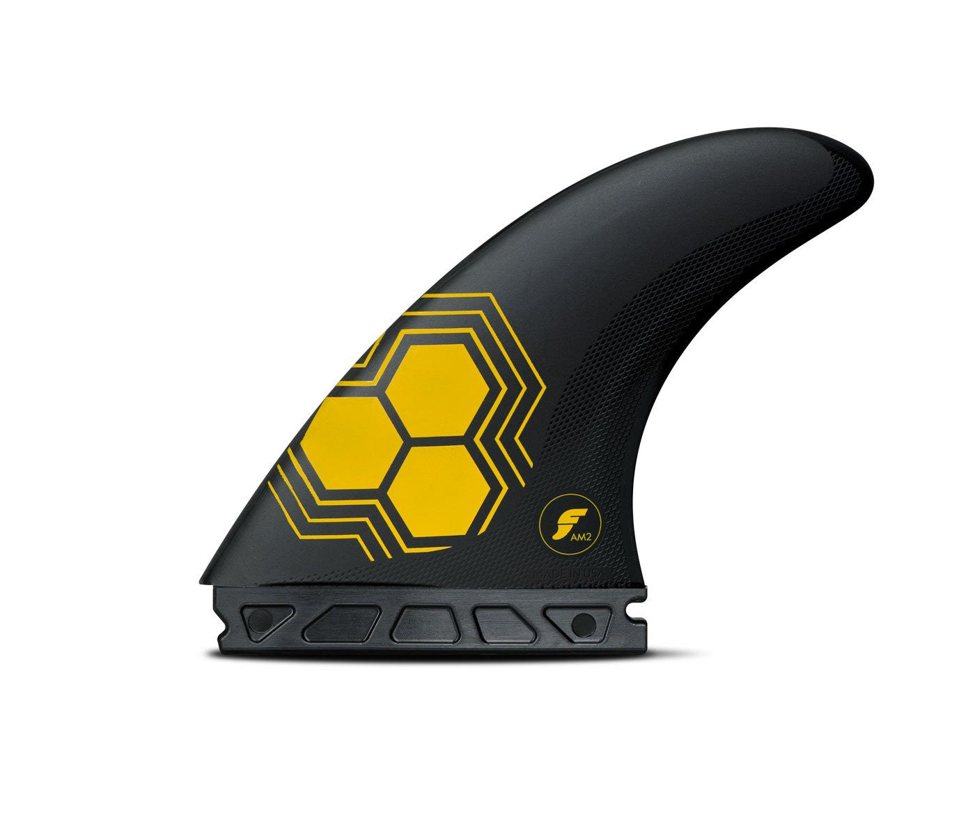 Futures Fins FAM2 Alpha Thruster Fin Set Carbon-Yellow L
