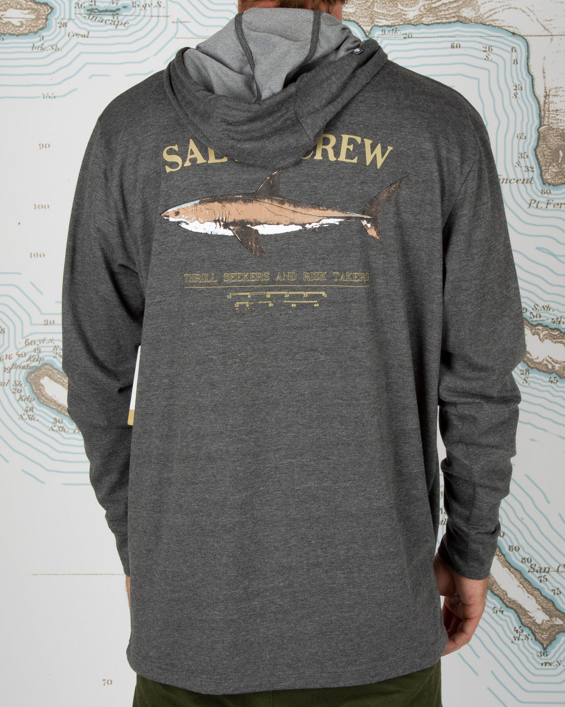 Salty Crew Bruce Hood Tech Tee Charcoal M
