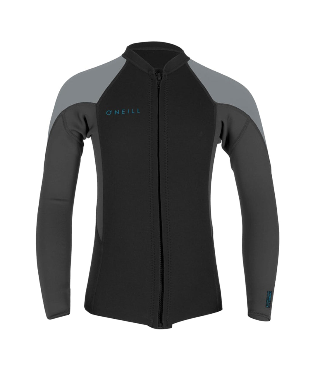 O Neill Reactor-2 2mm Front Zip L/S Boys Jacket DQ3-Black-Graphite-Cool Grey 4