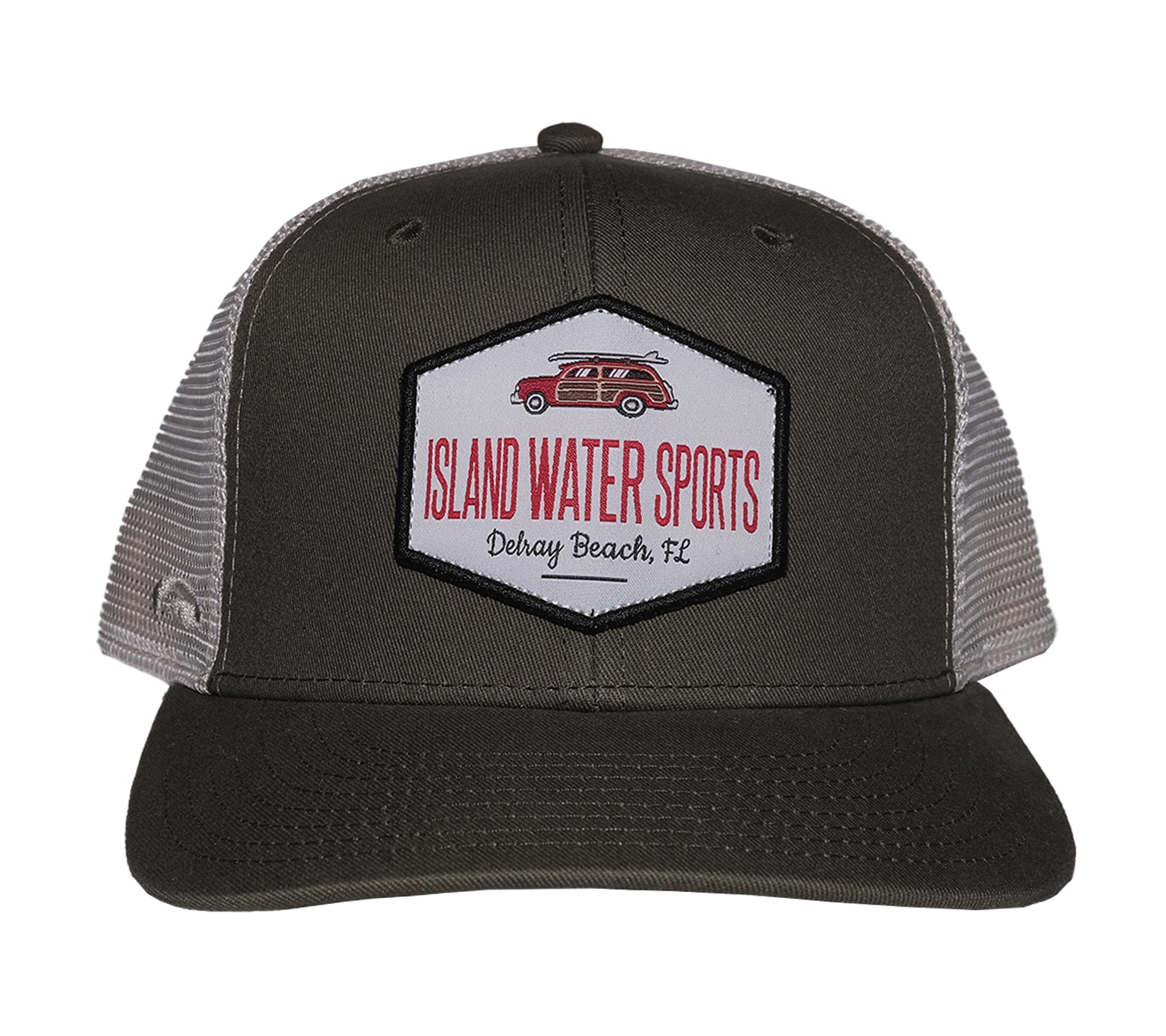 Island Water Sports Delray Beach Baseball Hat Woody Olive