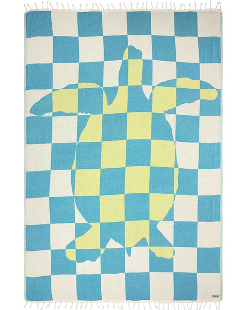 Sand Cloud Blanket TurtleCheckmate Aqua