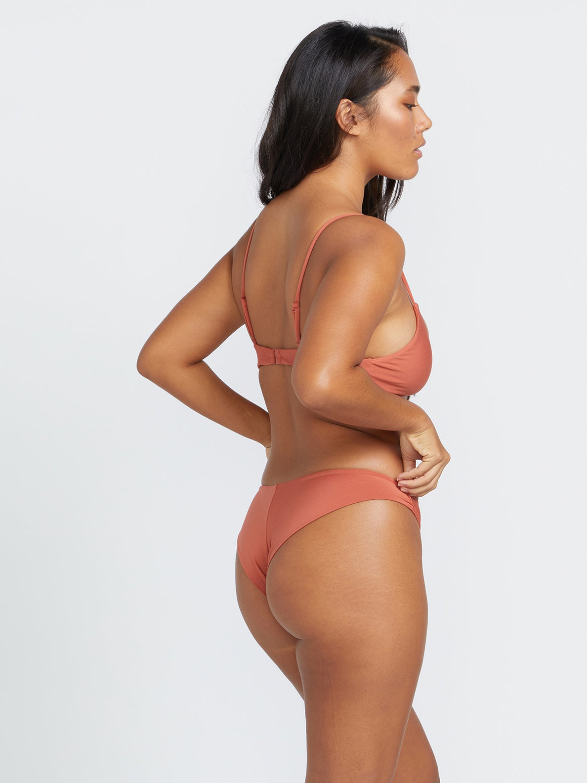 VOLCOM SIMPLY SEAMLESS CHEEKINI ROS-ROSEWOOD L
