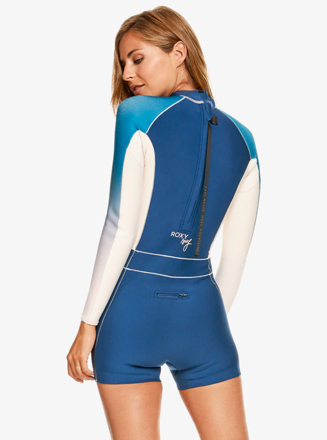 Roxy Rise Collection 1.5mm LS Back Zip Womens Springsuit BQP0-Iodine Blue 6