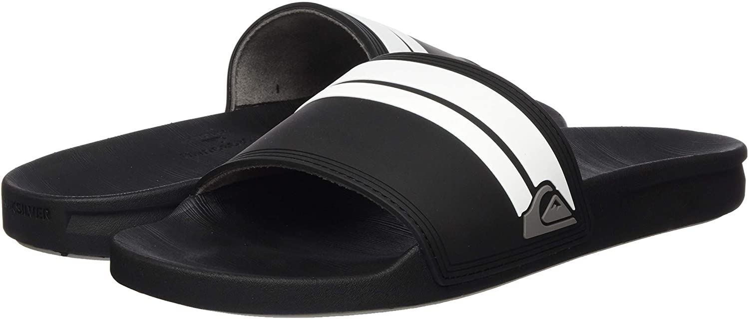 Quiksilver Rivi Slide Mens Sandal XKKW-Black-Black-White 6