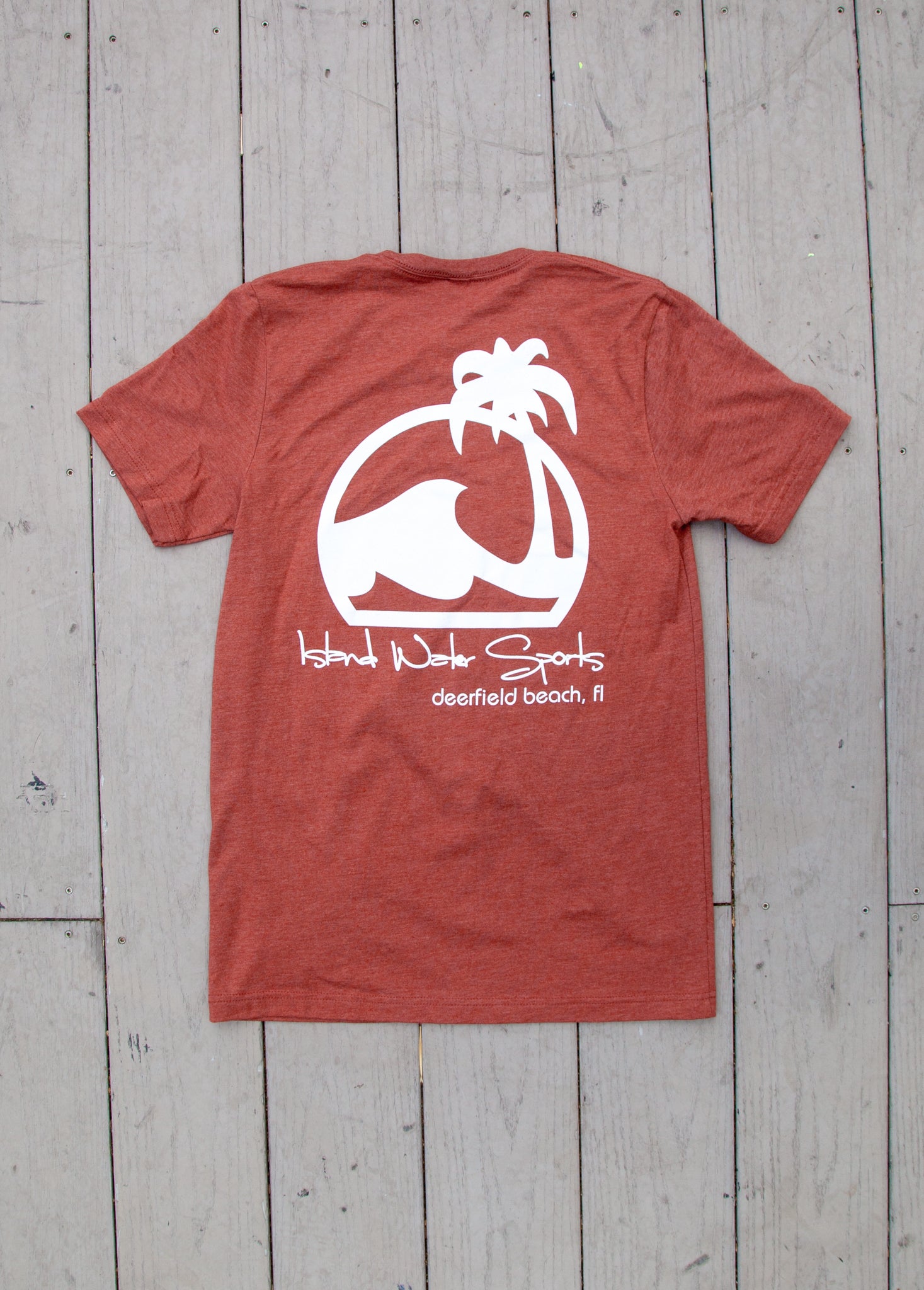 Island Water Sports Script Logo DFB S/S Tee HeatherClay/White XXXL