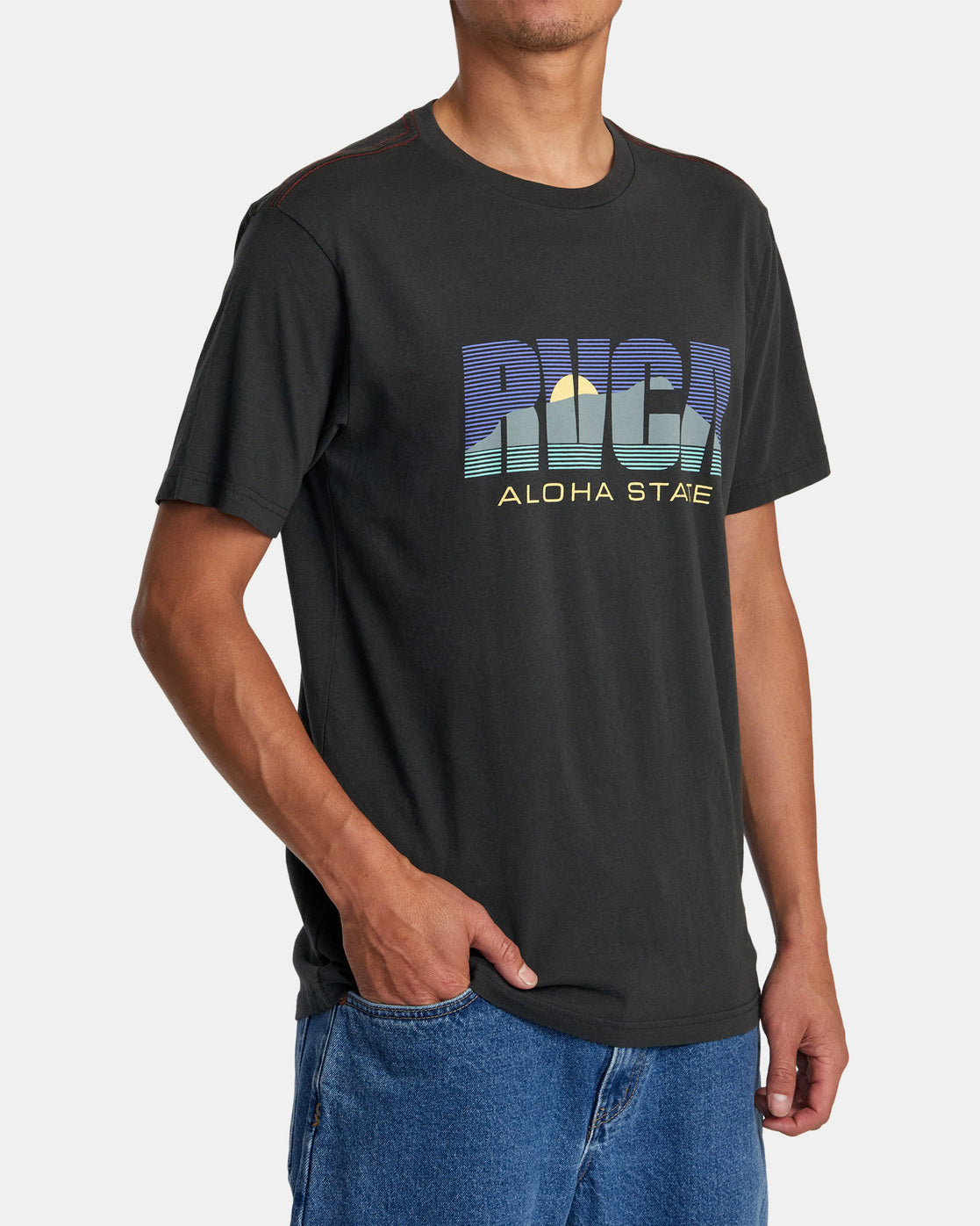 RVCA ALOHASTATE M TEES PTK-Pirate Black M