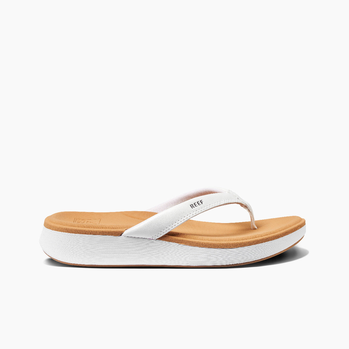 Reef Cushion Cloud Womens Sandal White-Tan 5