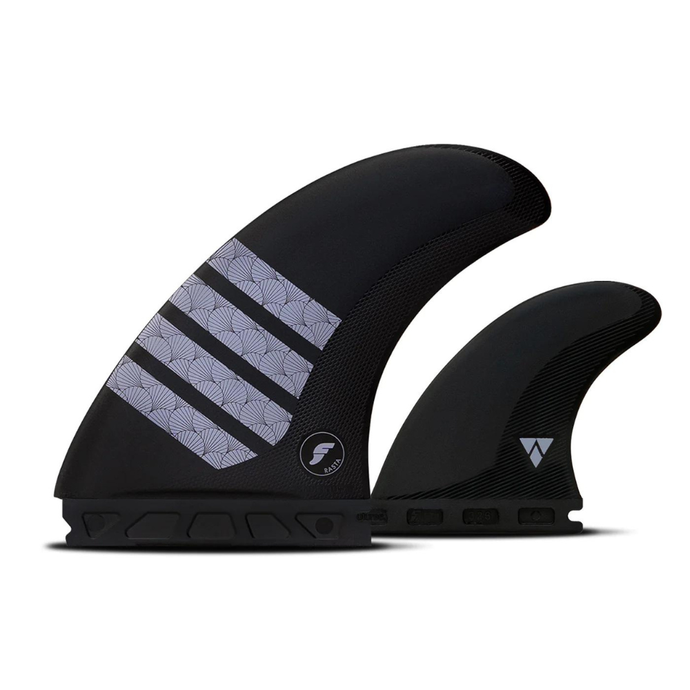 Future Fins Rasta Twin+1 Alpha V-Foil Twin Fin Set Carbon-Purple