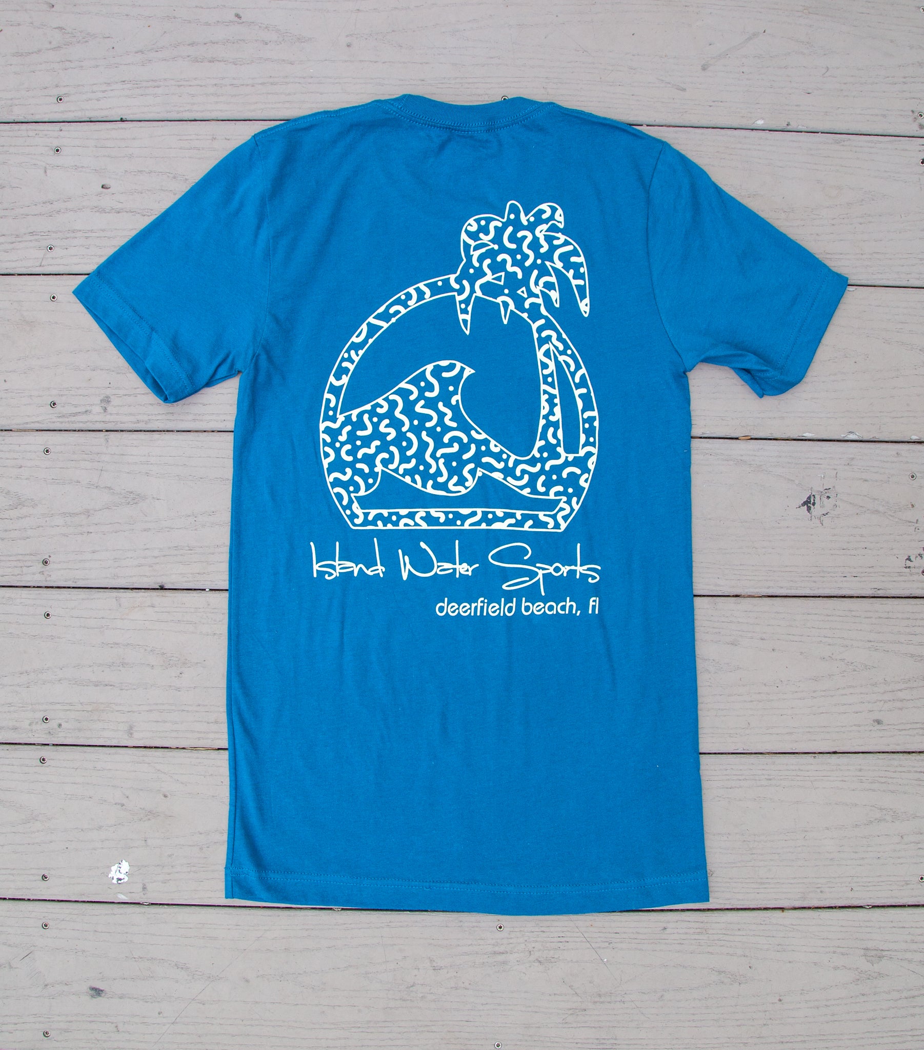 Island Water Sports Groovy Palm Short Sleeve Tee DeepTealNAT XS