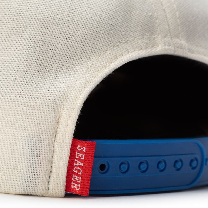 Seager Uncle Bill Hemp Snapback Hat Cream/Blue OS