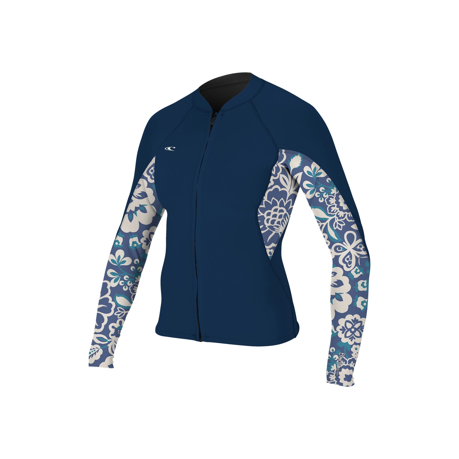 O Neill Bahia 1/0.5mm Womens Front Zip Wetsuit Jacket HY6-French Navy-Crisflor-French Navy 8