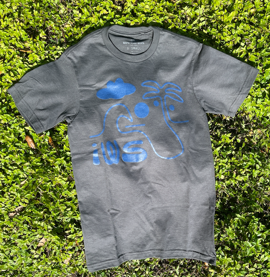 Island Water Sports Single Line SS Tee Grey/Navy XS