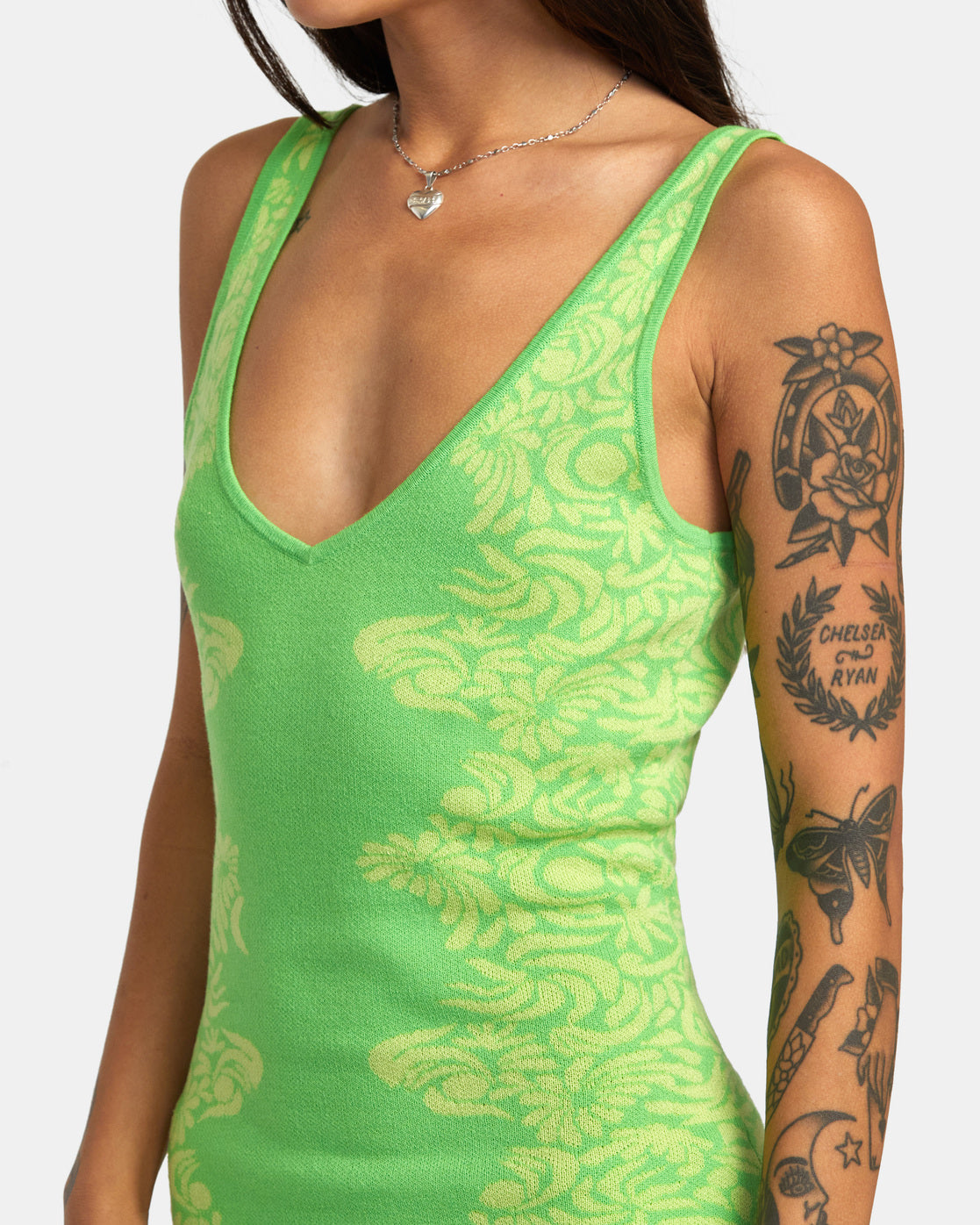 RVCA Mai Tai Sweather Dress GJS0-Green Flash M