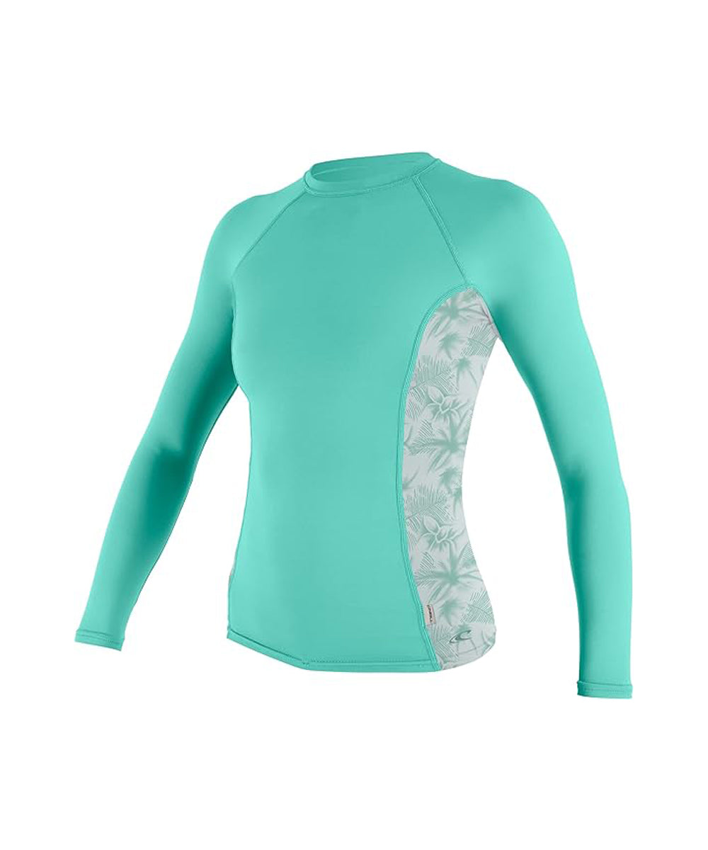 O'Neill Womens Side Print LS Rashguard Opal/MirTrop L