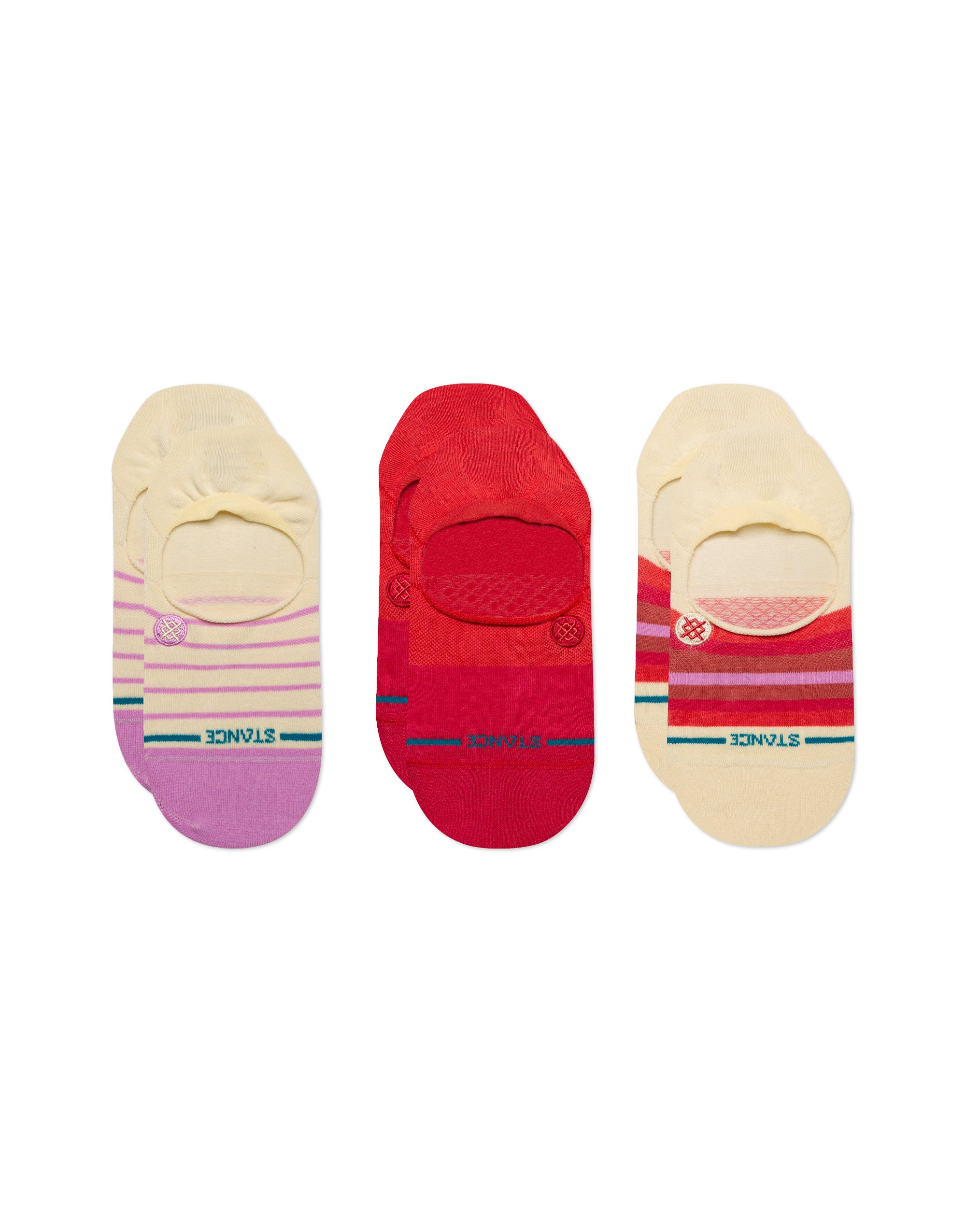 Stance Fulfilled 3 Pack Womens Socks Pink M