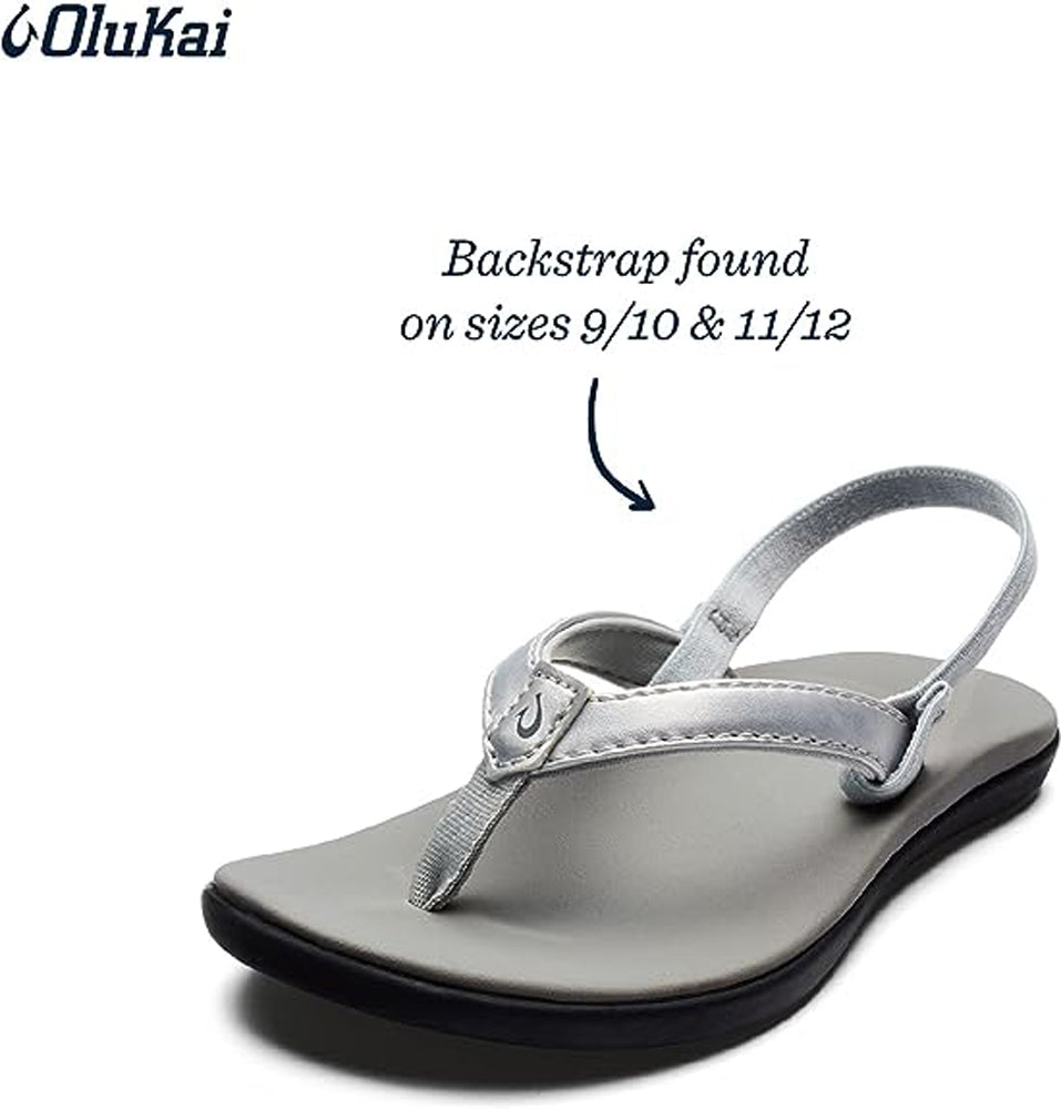 Olukai Ho opio Girls Sandal SRPG-Silver-Pale Grey 10 C