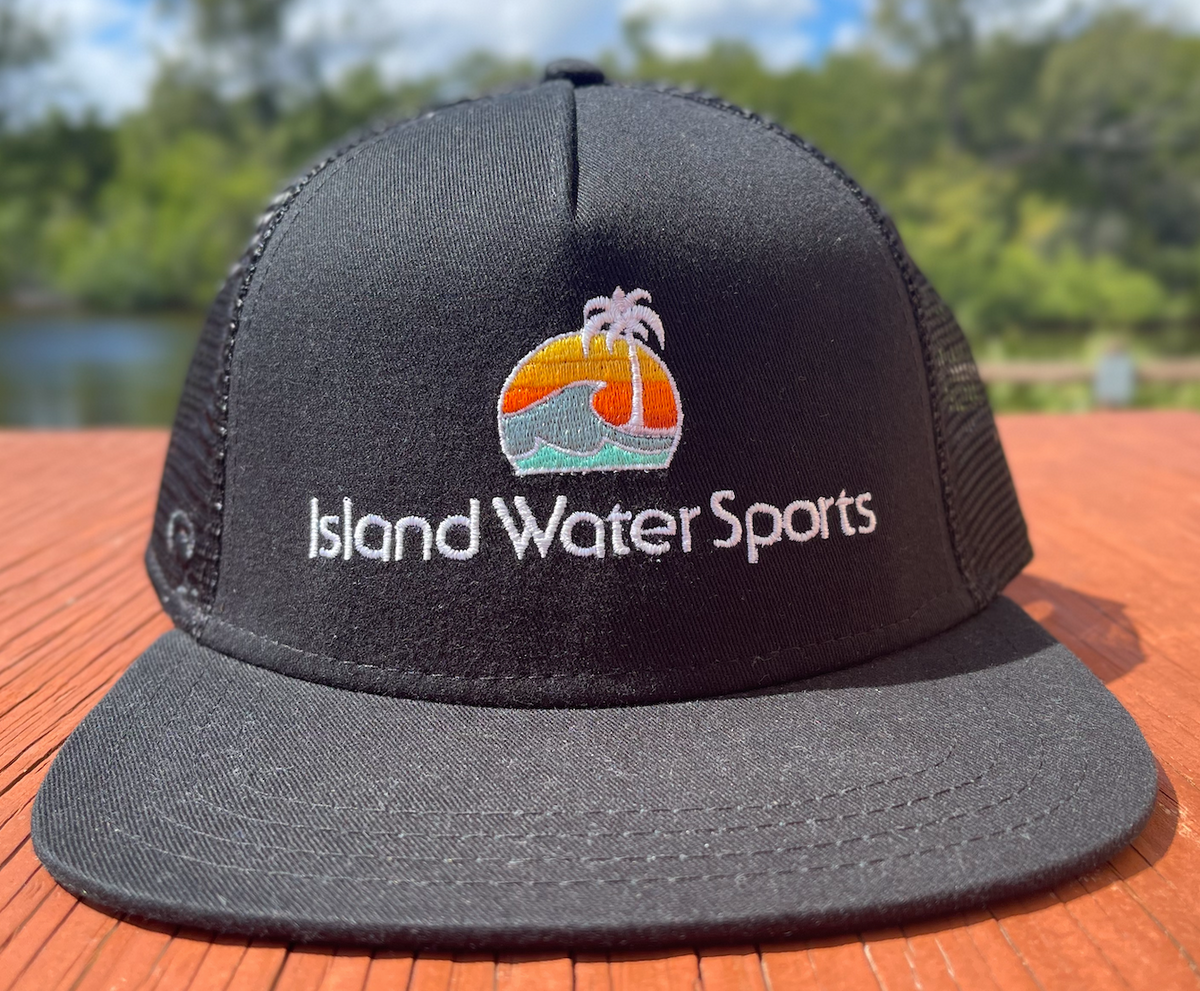 Island Water Sports Sunrise Palm Trucker Hat