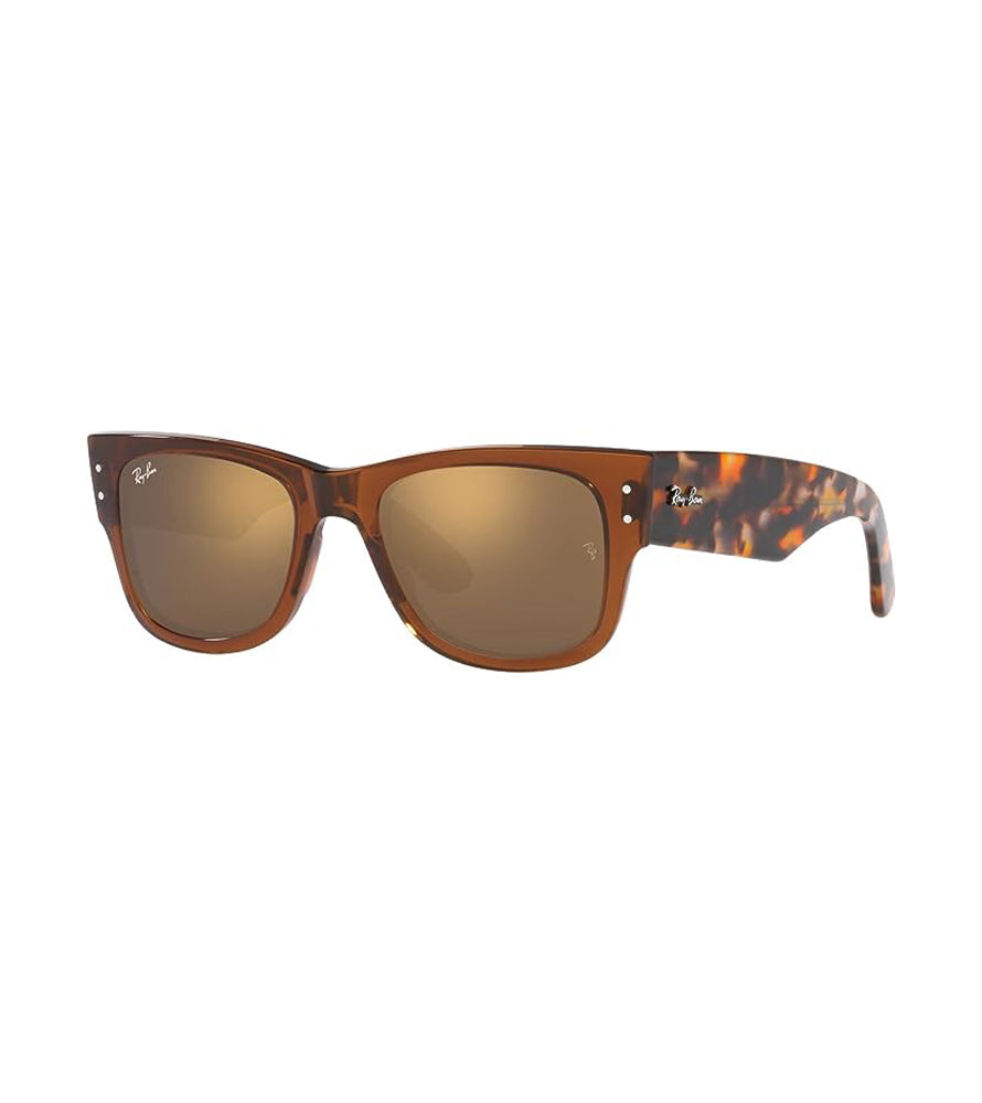 Ray Ban Mega Wayfare Polarized Sunglasses TransparentBrown LightBrownMirror