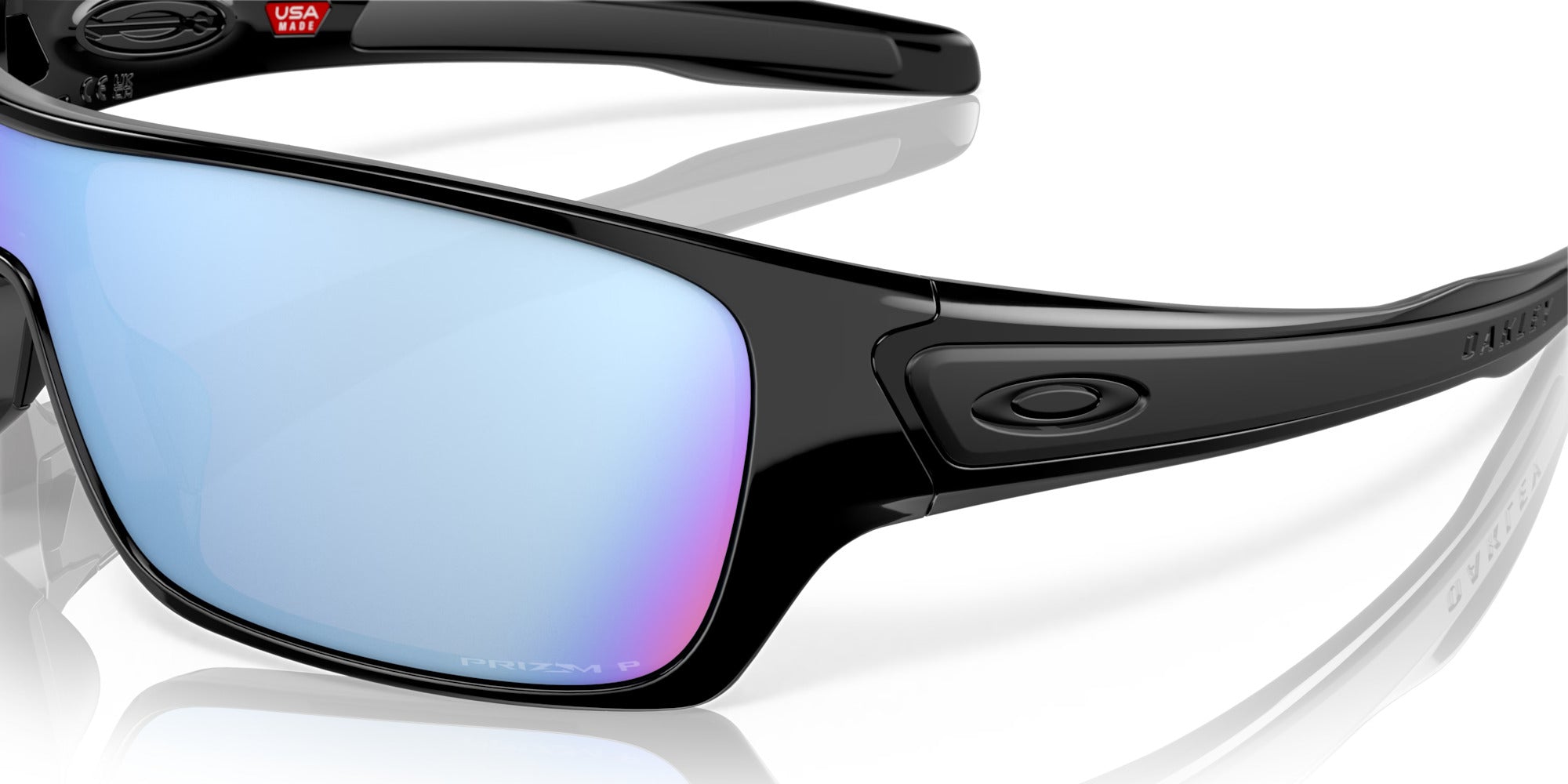 Oakley Turbine Rotor Polarized Sunglasses Polished Clear PRIZM Sapphire Poly