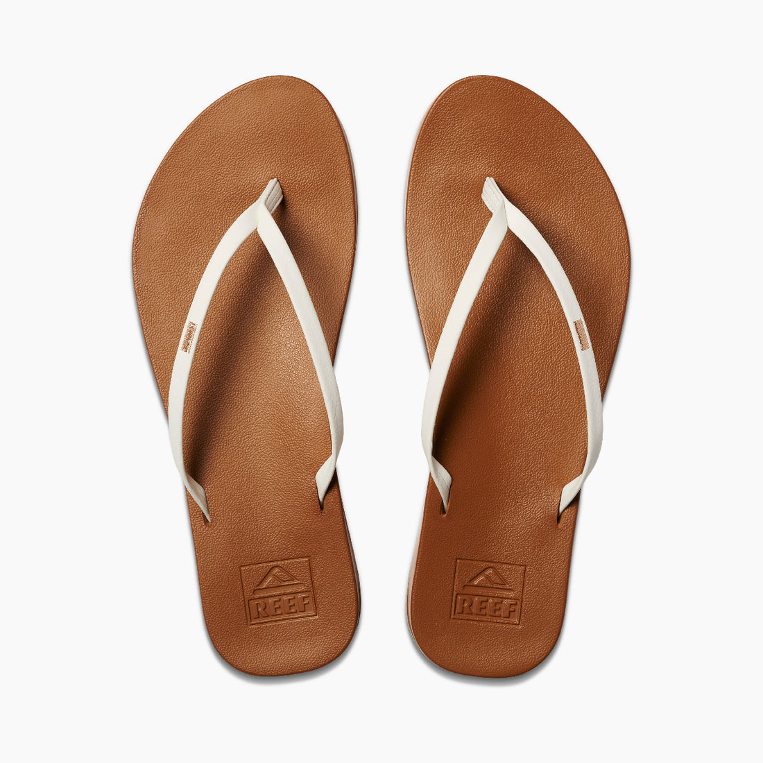 Reef Cushion Slim Womens Sandal White-Tan 11
