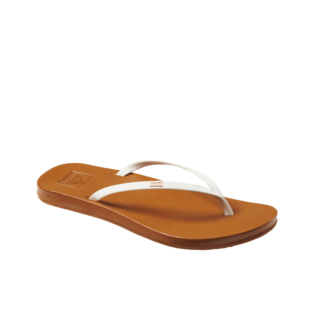 Reef Cushion Slim Womens Sandal White-Tan 8