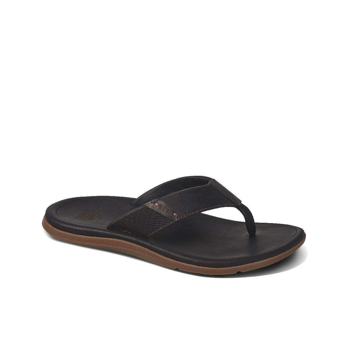 Reef Leather Santa Ana Mens Sandal Black 8