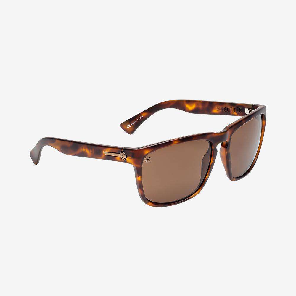 Electric Knoxville XL Polarized Sunglasses Matte Tort Ohm Bronze Square