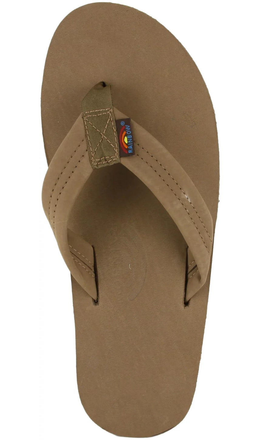 Rainbow Single Layer Leather Mens Sandal Dark Brown XXXL