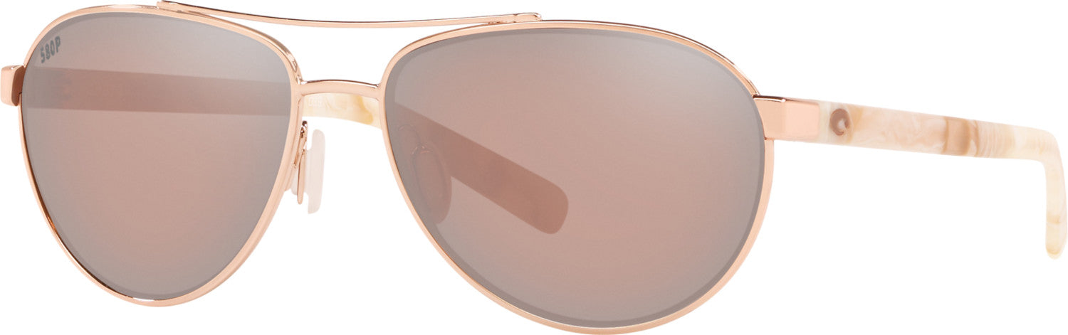 Costa Del Mar Fernandina Polarized Sunglasses ShinyRoseGold CopperSilverMirror 580G
