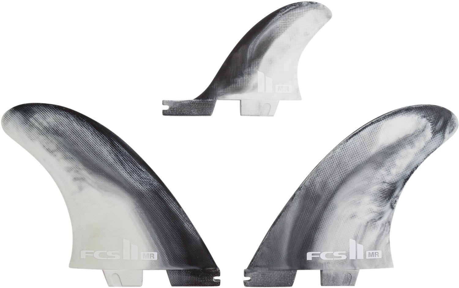 FCS 2 Mark Richards PC Tri Fin Set Black-WhiteSwirl XL