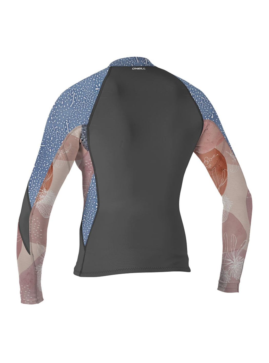 O Neill Bahia 1/0.5mm Womens Front Zip Wetsuit Jacket HJ2-Graphite-Desert Bloom-Drift Blue 6