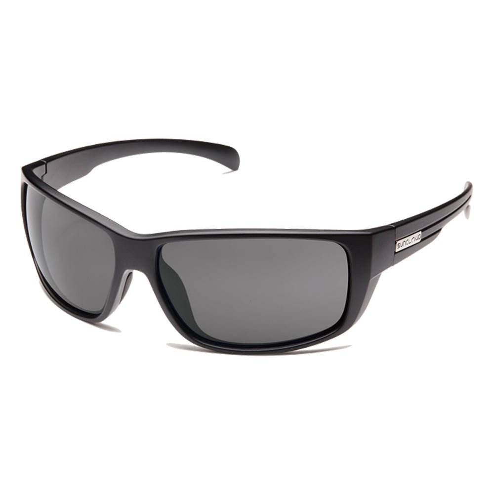 Sun Cloud Milestone Polarized Sunglasses MatteBlack Gray Wrap