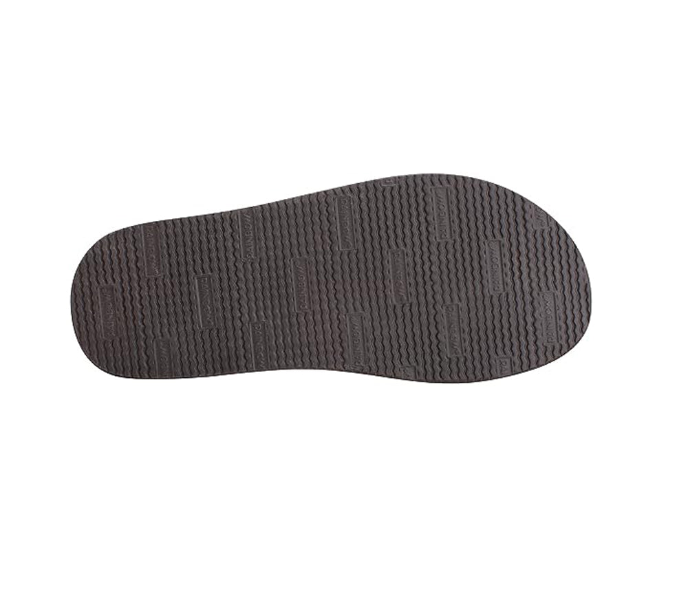 Rainbow Single Layer Leather Mens Sandal Tan-Blue M